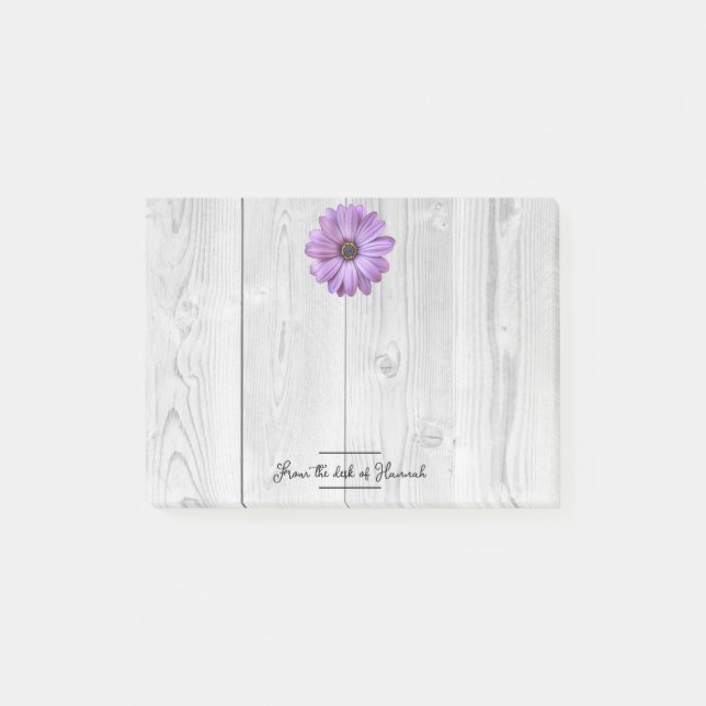 Personlig för Rustic Lila Daisy  Post-it Block (Framsida)
