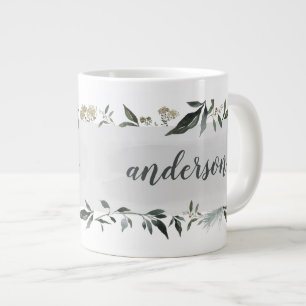 Personlig för senap- och olivvattenfärg jumbo mugg