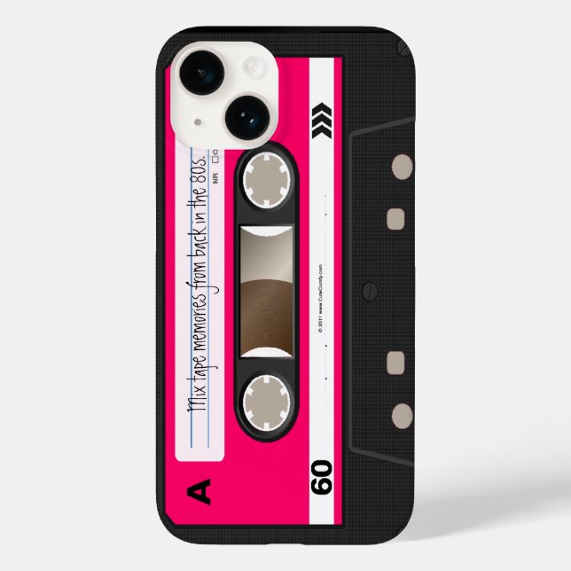 Personlig för Shock rosa Retro Cassette-band (Baksida)