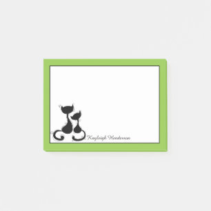 Personlig för Silhouette för limefruktvitsvarta Post-it Block