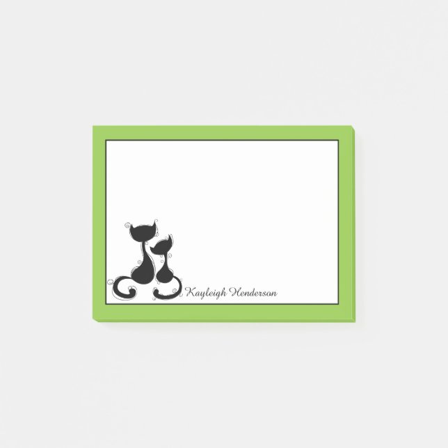 Personlig för Silhouette för limefruktvitsvarta Post-it Block (Framsida)
