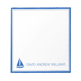 Personlig för sjöfartyg, blått och vitt anteckningsblock