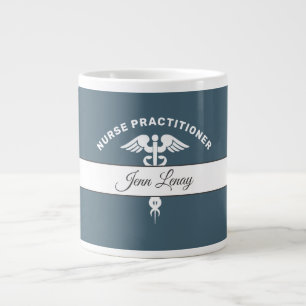 Personlig för sjuksköterska med Dusty Blue Script Jumbo Mugg