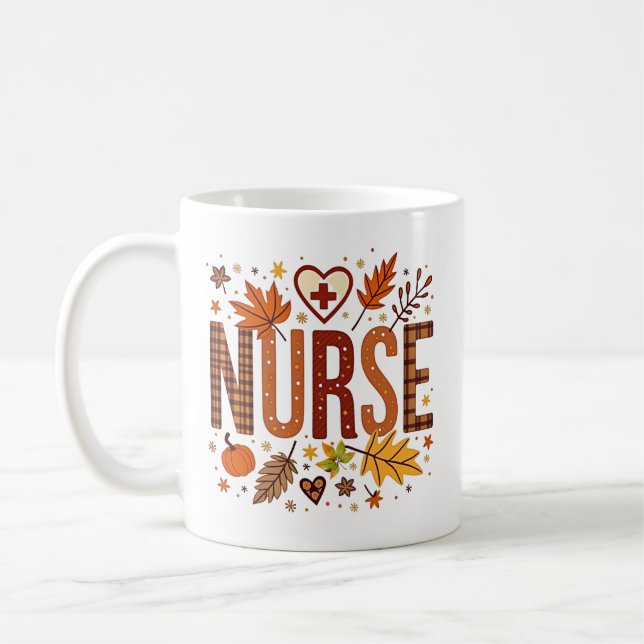 Personlig för sjuksköterska Retro Bubble Brev Kaffemugg (Vänster)