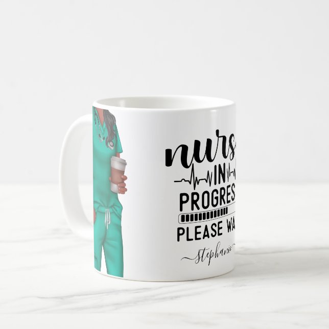 Personlig för sjuksköterska under arbete kaffemugg (Framsida vänster)