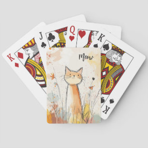 Personlig för skadlig Orange - kattillustration Casinokort