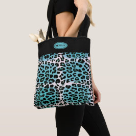 Personlig för snyggt Blue Leopard Animal Print Tygkasse