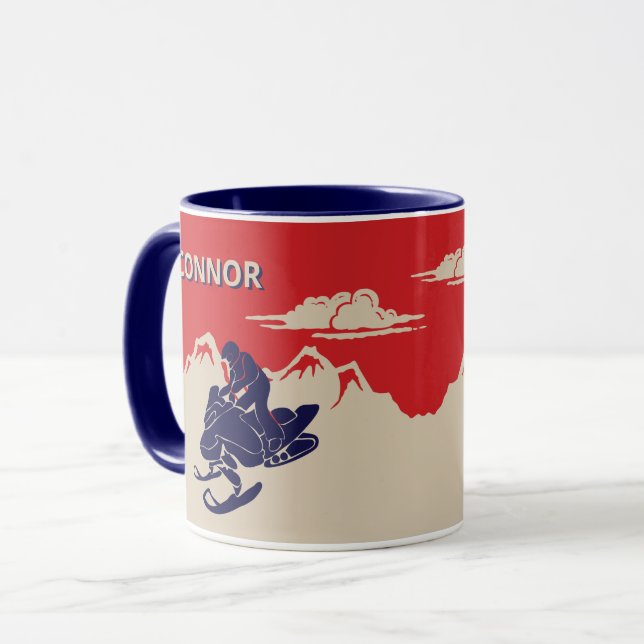 Personlig för sobelmobiler Snowmobile Graphic Mugg (Framsida vänster)