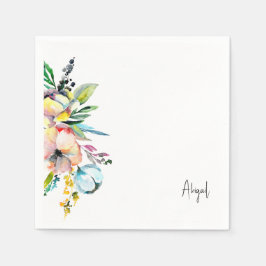 Personlig för sommarfärgad Blommigt Pappersservett