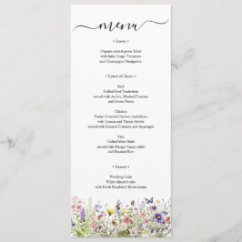 Personlig för sommarjodblommor Menu-kort Meny