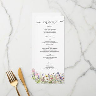Personlig för sommarjodblommor Menu-kort Meny