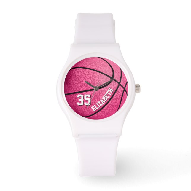 personlig för söta rosa basketbollgåvor armbandsur (Framsida)