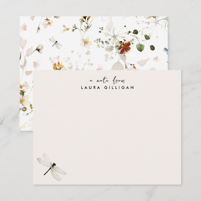 Personlig för sötaste Rosa Blommigt  Stationery Anteckningskort (Fram/baksida)