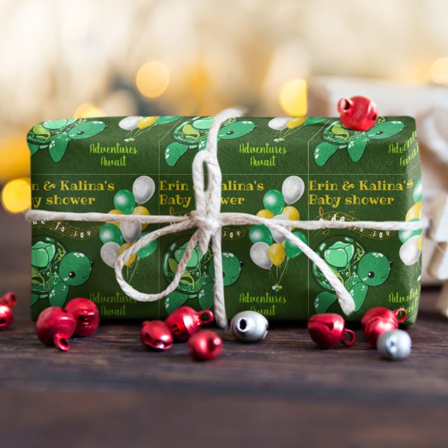 Personlig för spädbarn med tuggsköldpaddor, babykl presentpapper (Skapare uppladdad)