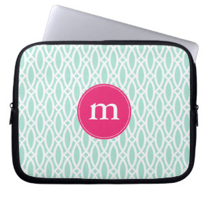 Personlig för spaljé för eleganta Aquablått mo Laptop Sleeve
