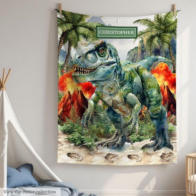 Personlig för starkt T-Rex Blanket-anpassat namn Fleecefilt (Strong T-Rex Blanket Custom Name Personalized)