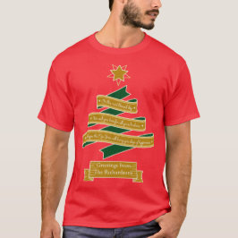 Personlig för stjärna för julgranbanertypografi t-shirt
