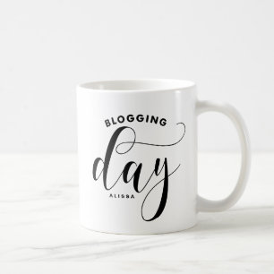 Personlig för svart, modern kalligrafi kaffemugg