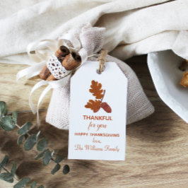 Personlig för tacksam Thanksgiving Acorn Presentetikett