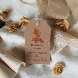 Personlig för tacksam Thanksgiving Acorn Presentetikett