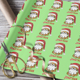 Personlig för Tecknad av den berömda Santa Cat Presentpapper