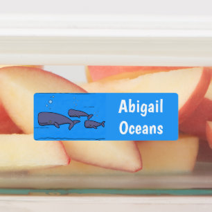 Personlig för tecknad av kutmigrerande valar klistermärke