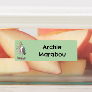 Personlig för tecknad av underbar marabou stork klistermärke