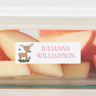Personlig för tecknaden för Cute lycklig baby hjor Klistermärke