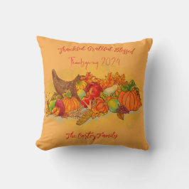 Personlig för thanksgiving-familjen - Anpassade Kudde