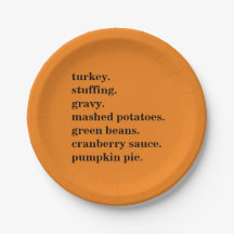 Personlig för thanksgiving Food Midinner List