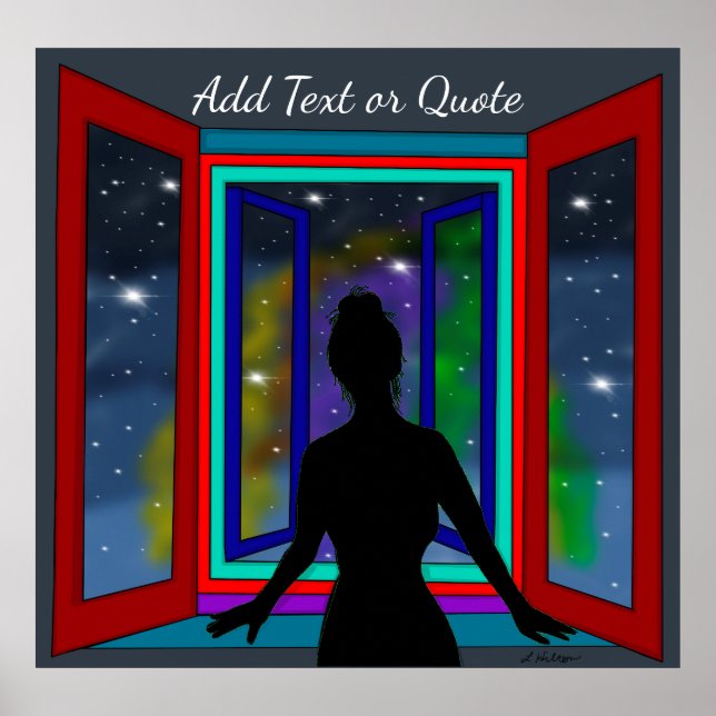 Personlig för Tittar av fönster i Dam Poster (Framsidan)