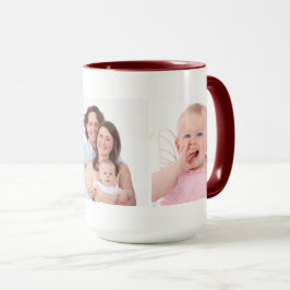 Personlig för tre familjefotsymboler mugg