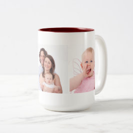 Personlig för tre familjefotsymboler Två-Tonad mugg