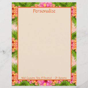 Personlig för Tropical Flowers Orange Rosa Blommig