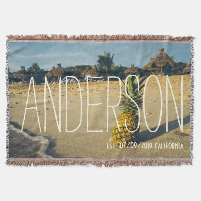 Personlig för tropisk östron, persienananas filt (Framsidan)