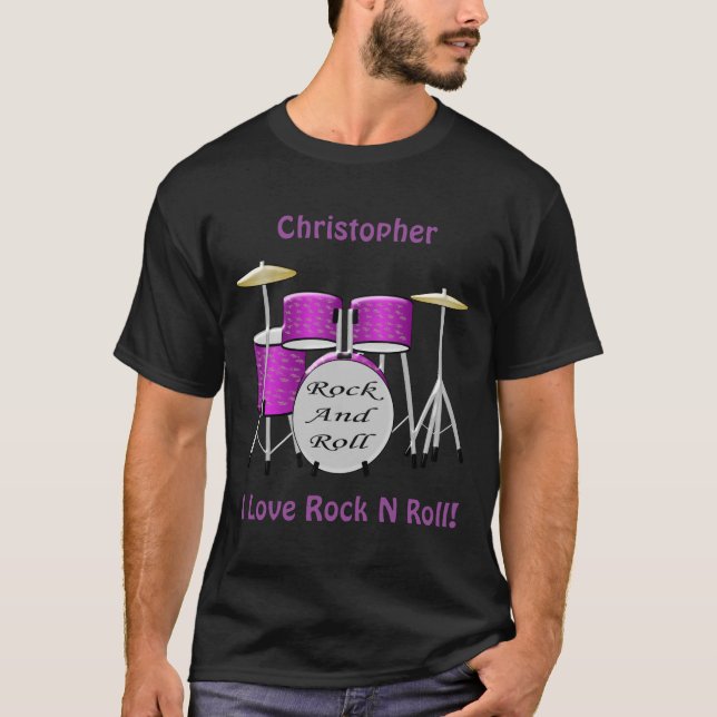 Personlig för trumkitdesign t-shirt (Framsida)