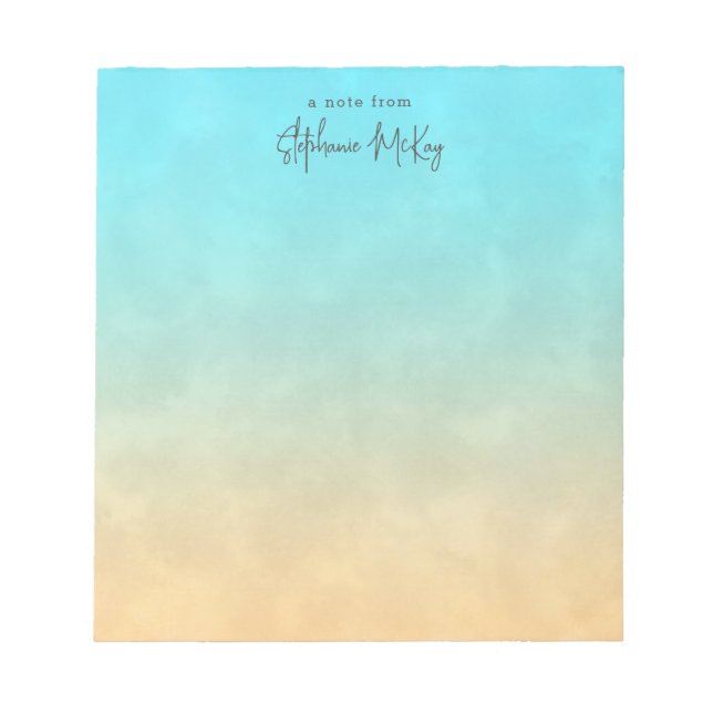 Personlig för turkos och övertoning anteckningsblock (Framsida)