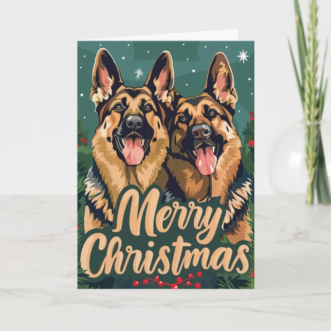 Personlig för tyska Shepherd God jul Helgkort (Framsida)