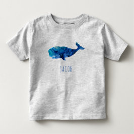 Personlig för ungar för vattenfärgvalflotta t shirt
