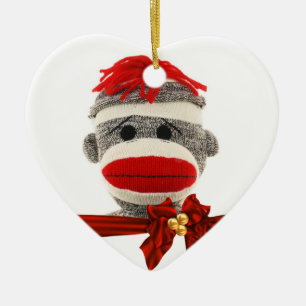 Personlig FÖR UTE SOCK MONKEY CHRISTMAS ORNAMENT