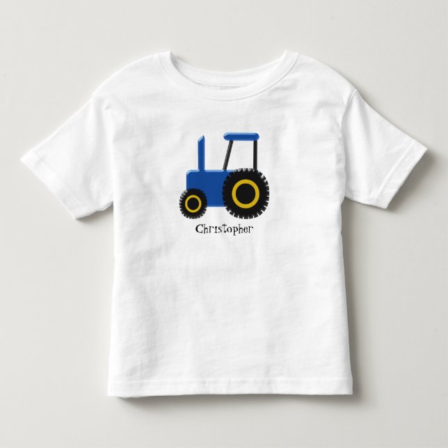 Personlig för utformning av blå traktor tee shirt (Framsida)