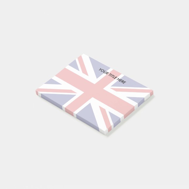 Personlig för utformning av British Union Jack fla Post-it Block (Vinklad)