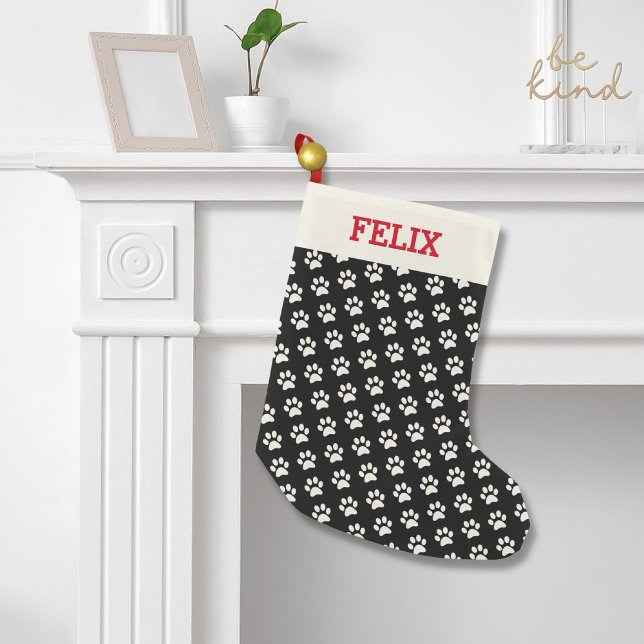Personlig för utskrift av julklapp med svart Namn Liten Julstrumpa (Skapare uppladdad)