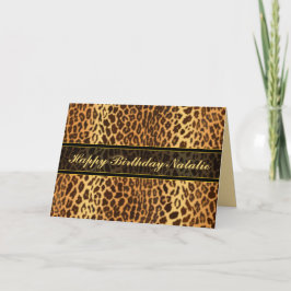 Personlig för utskrift av leopard på djur kort