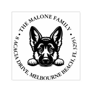 Personlig för valpen german shepard självfärgande stämpel