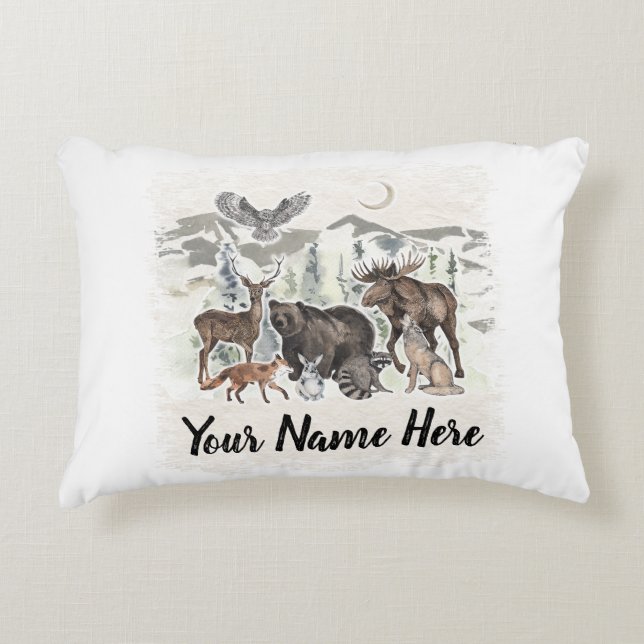 Personlig för vänner till trädsdjur prydnadskudde (Framsidan)