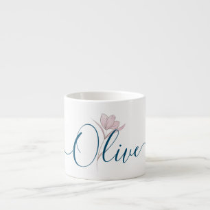 Personlig för vattenfärg för blommigt skiss espressomugg