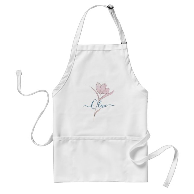 Personlig för vattenfärg för blommigt skiss förkläde (Framsidan)