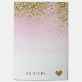 Personlig för vattenfärg för guld- Fauxglitter Post-it Block