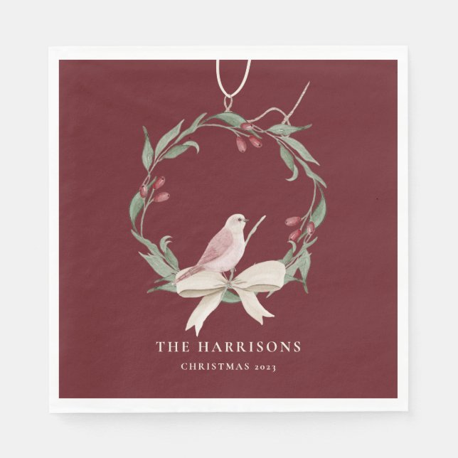 Personlig för vattenfärg Juldag Pappersservett (Framsidan)